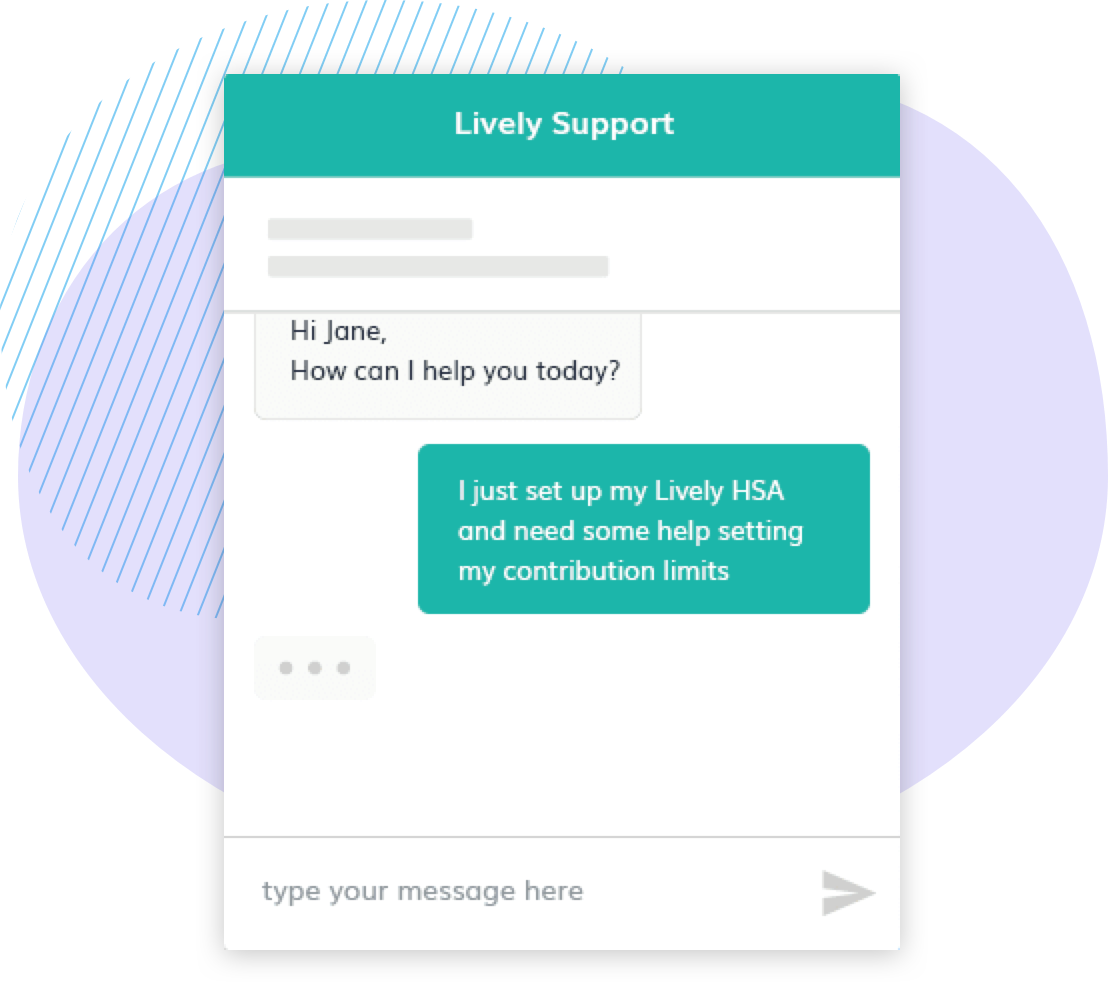 screenshot of lively's in-app support chat