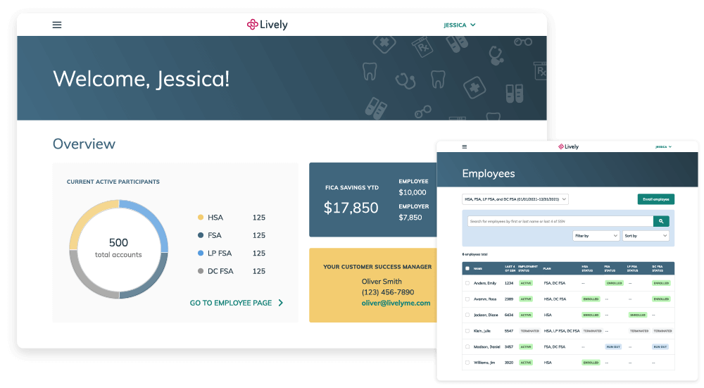 screenshot of lively platform for brokers and employers