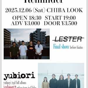 yubiori 2nd full album 「yubiori2」 release tour LESTER pre. "Reminder"のアイコン
