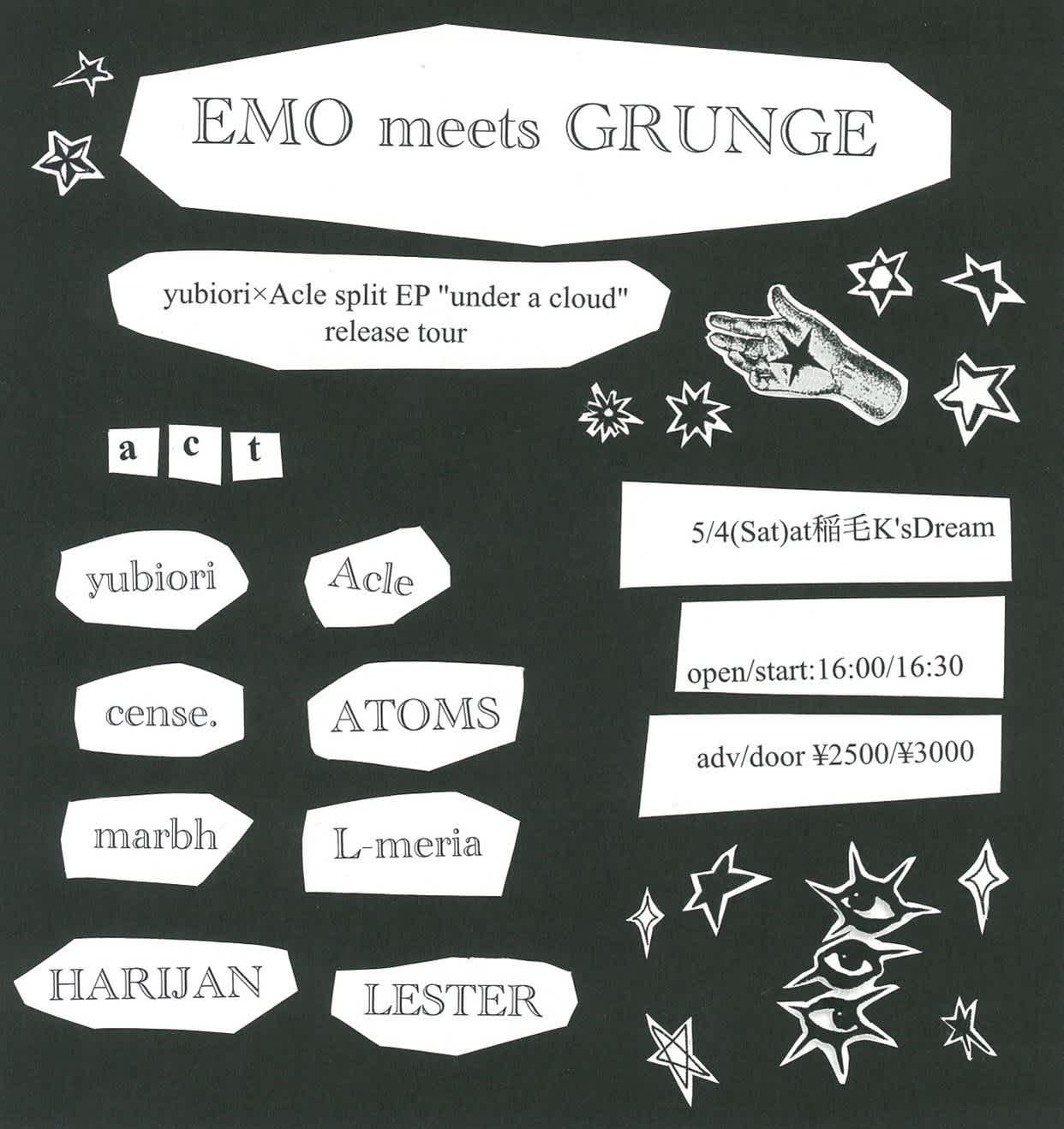 " EMO meets GRUNGE " yubiori×Acle split EP "under a cloud"  release tour in Inageのイメージ1