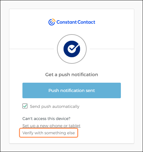 MFA login screen and Verify with Something Else link