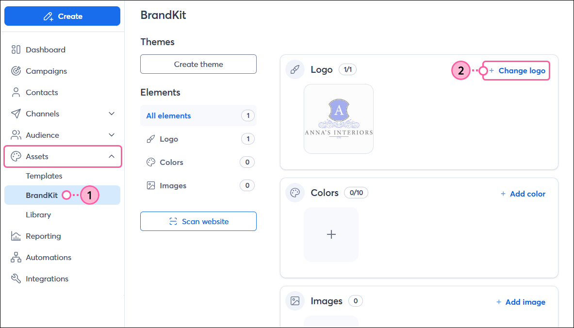 BrandKit with Change Logo option