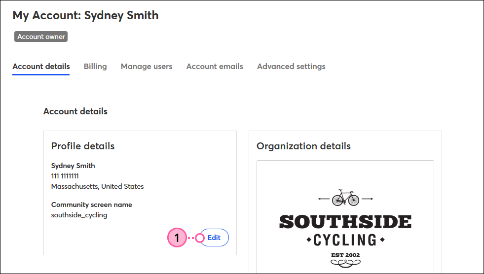 Account Details Profile Details Edit button