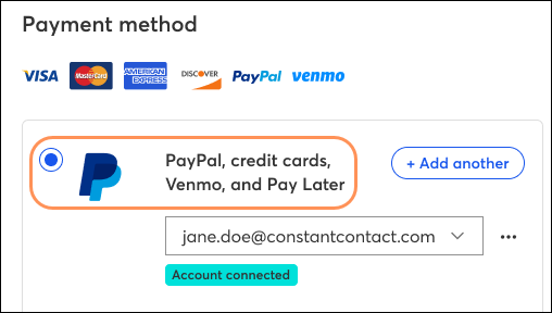Event Digital Payments PayPal Option