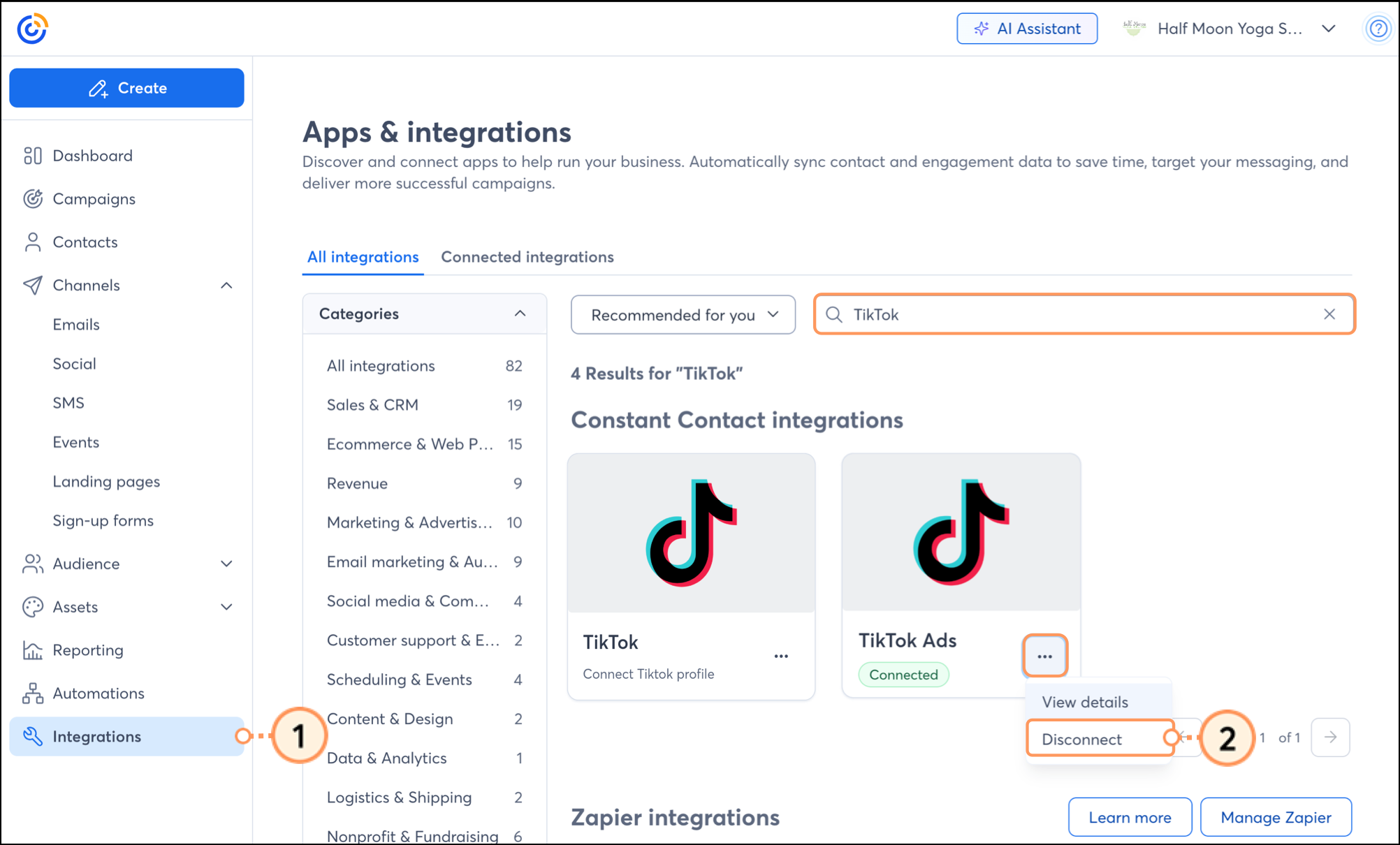 Expanded Disconnect button by clicking three dots