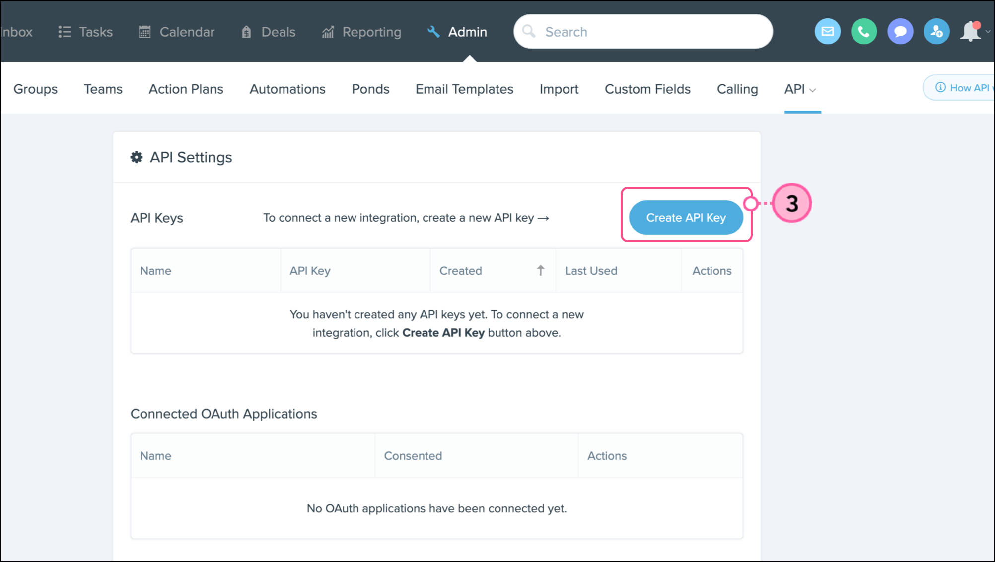 Blue Create API key
