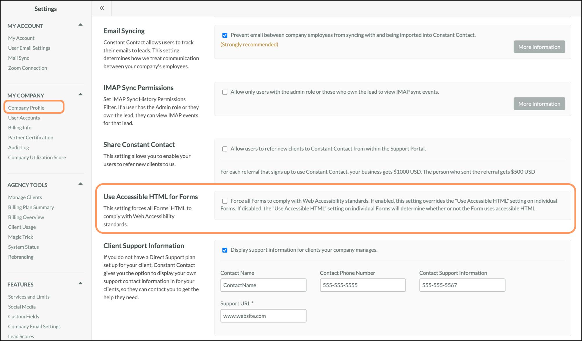 Account-level HTML toggle in profile settings Account-level HTML toggle in profile settings
