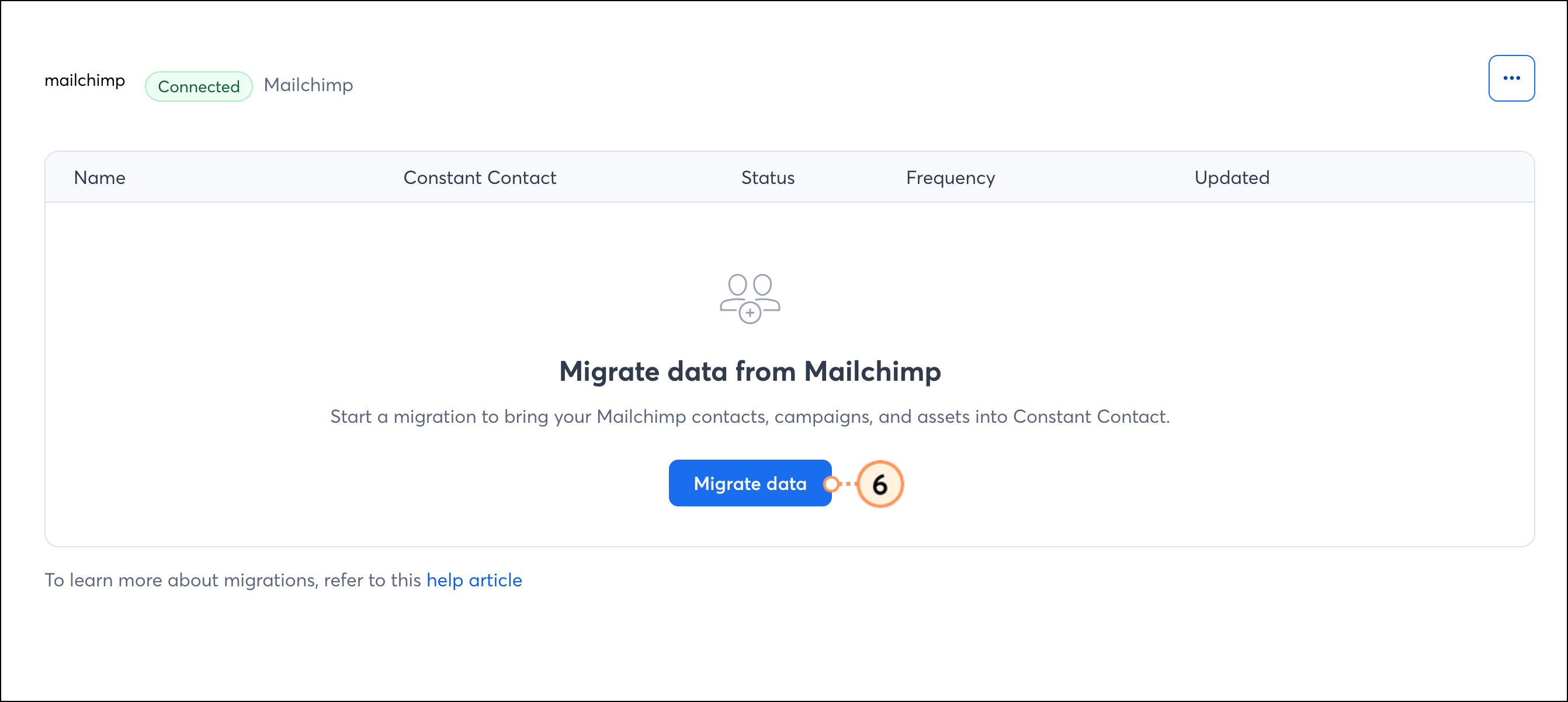 blue Migrate Data button