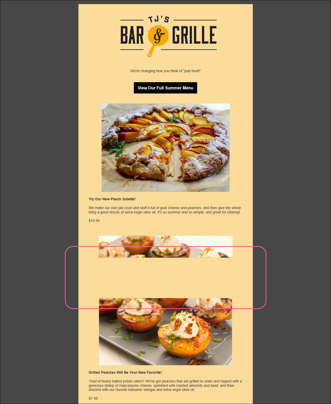 Email with image gap caused by a page break