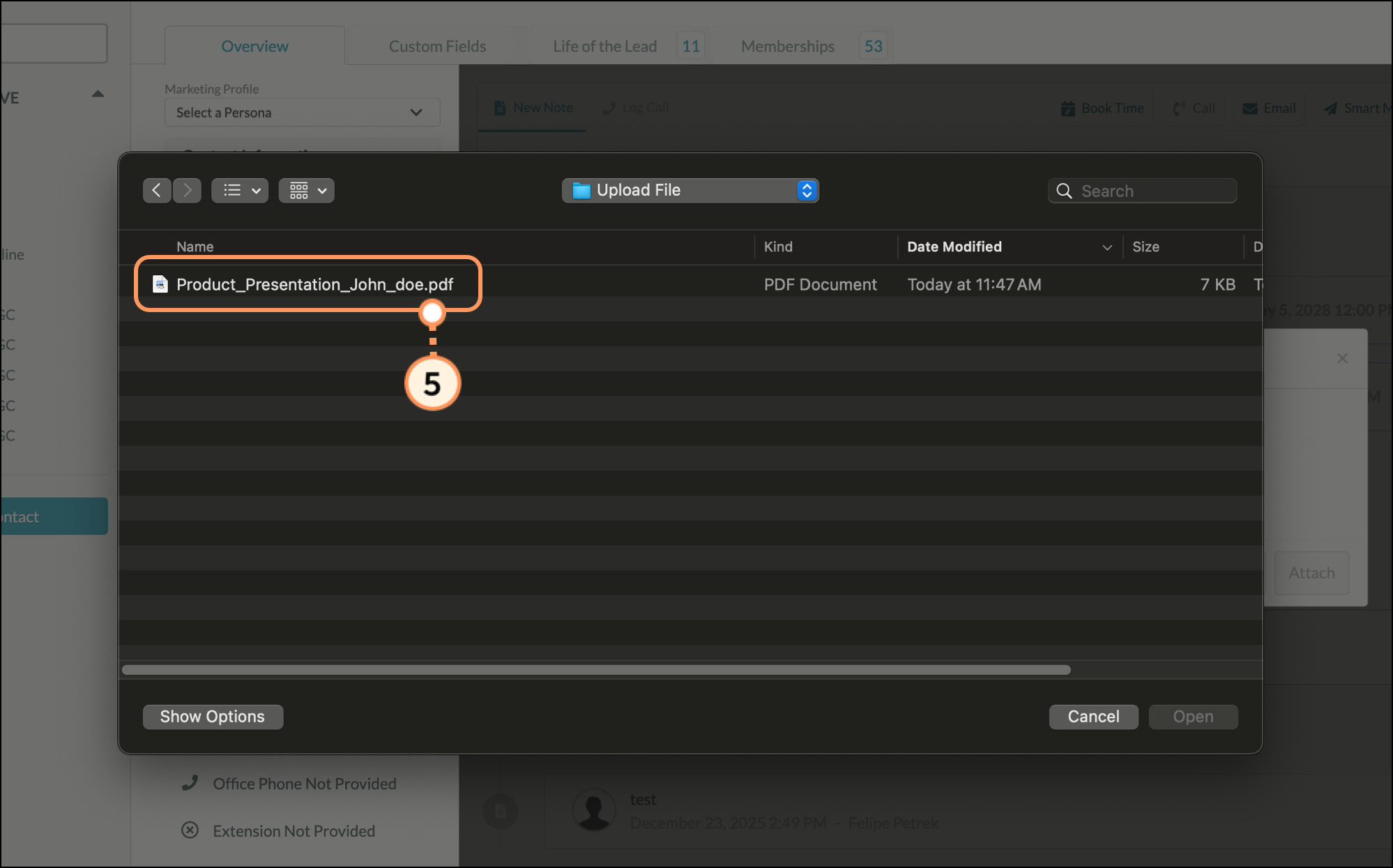 Computer files popup