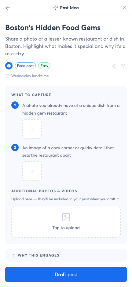 Post Idea Page