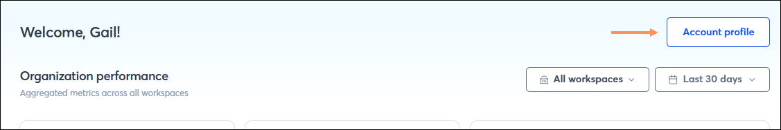 Hub Dashboard Account Profile button