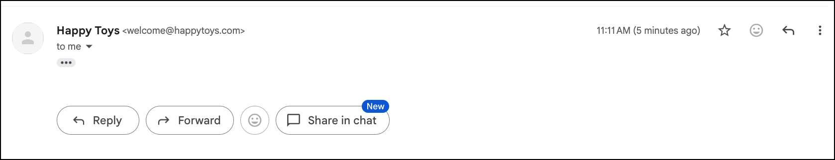 Blank email with three dots hiding email content