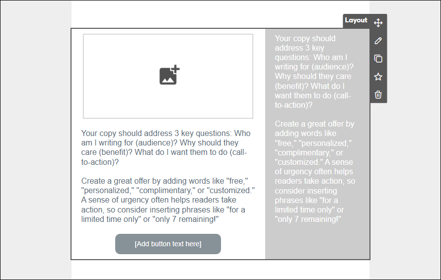 Button block moved within Right Column Sidebar layout