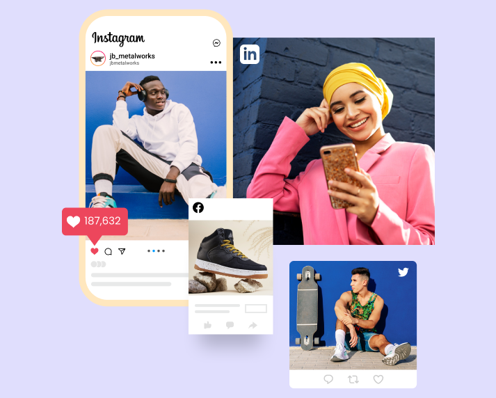 examples of an Instagram image and an email