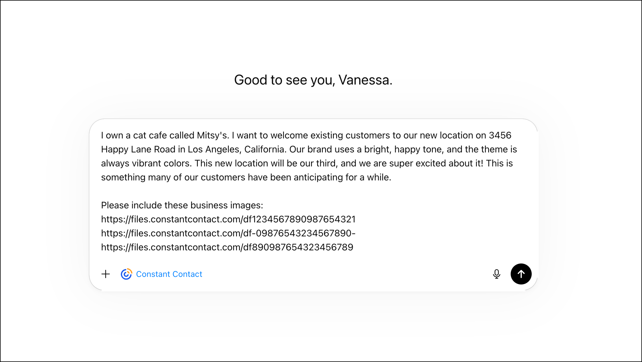 Email description prompt with image links