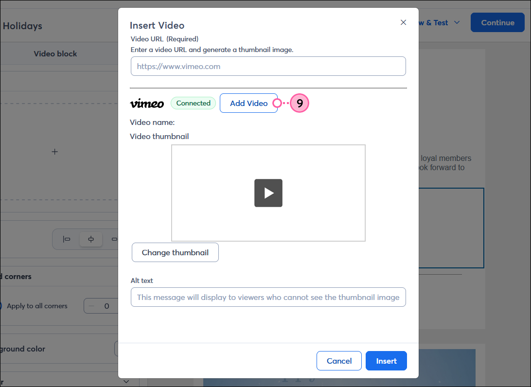Add Video from Vimeo