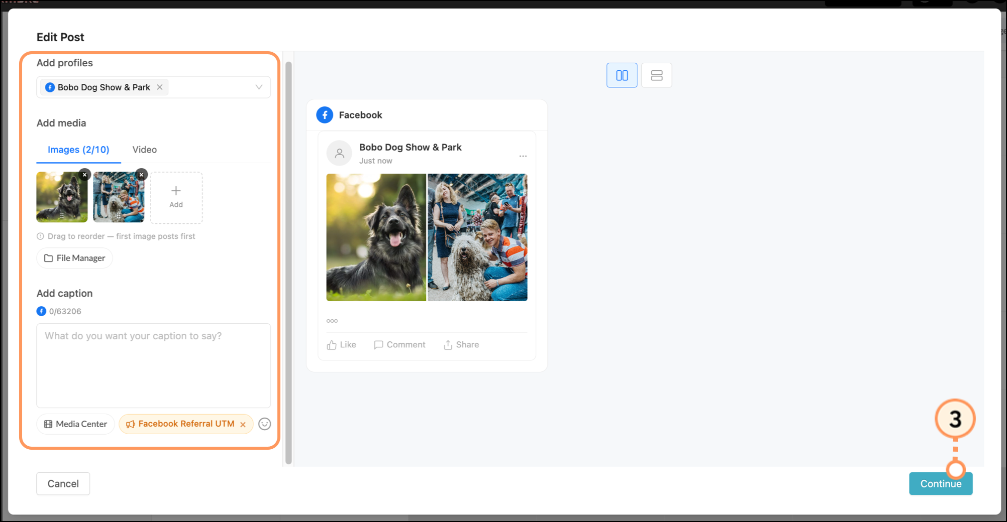 Social post with attached campaign