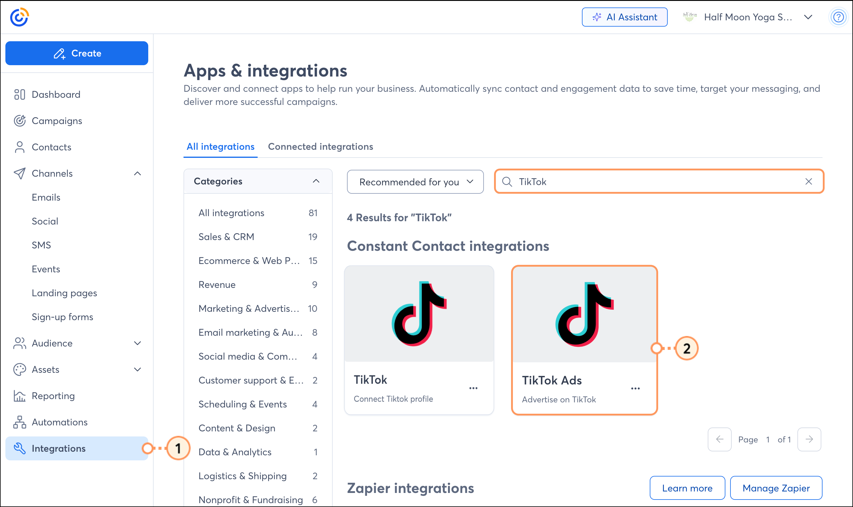 TikTok Ads card sitting next to TikTok card