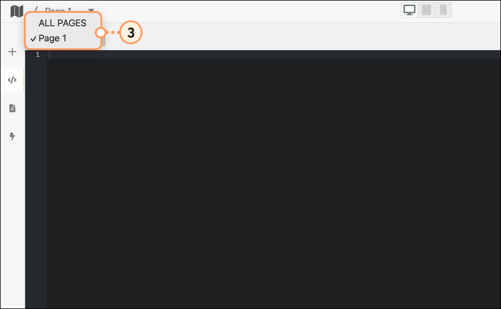 Expanded Pages menu