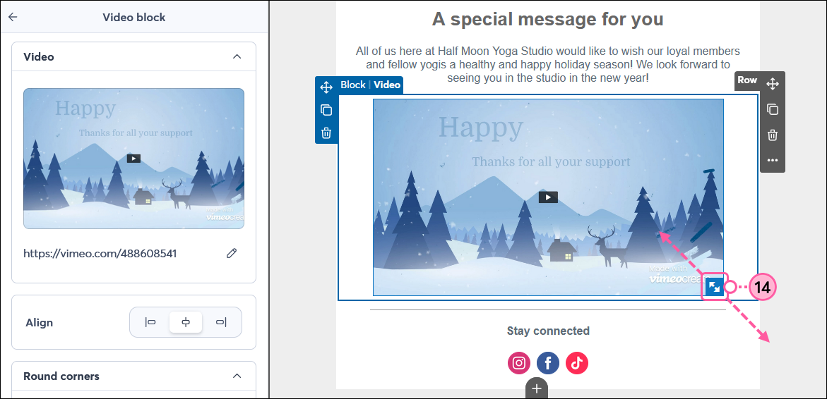 Resize video thumbnail