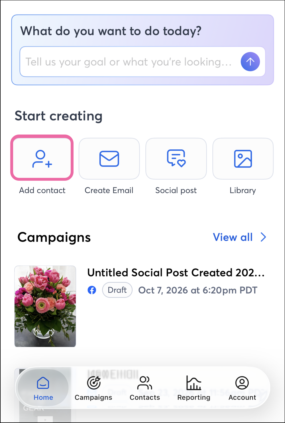 Add Contact button with person outline icon