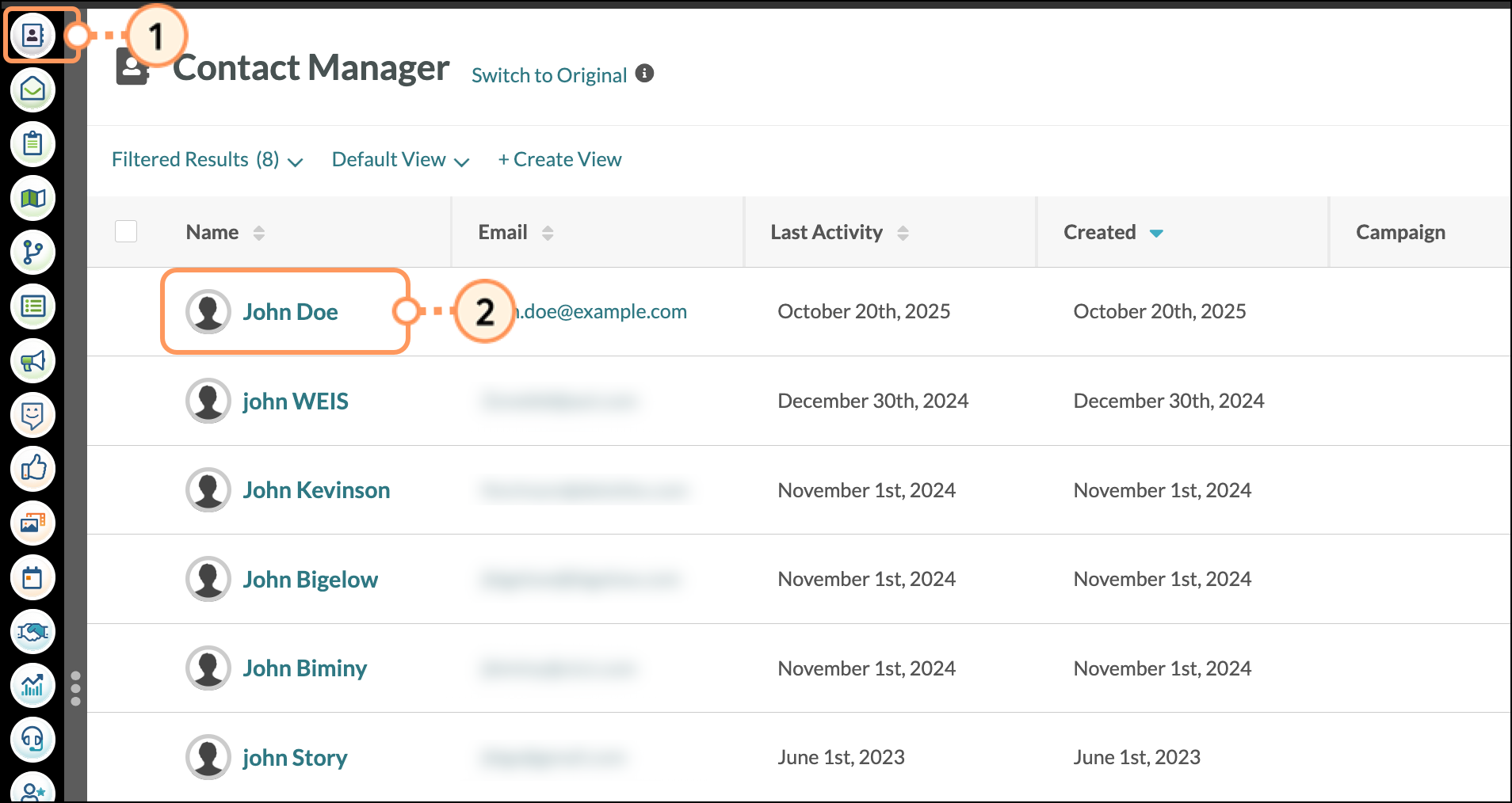 The Contact Manager table