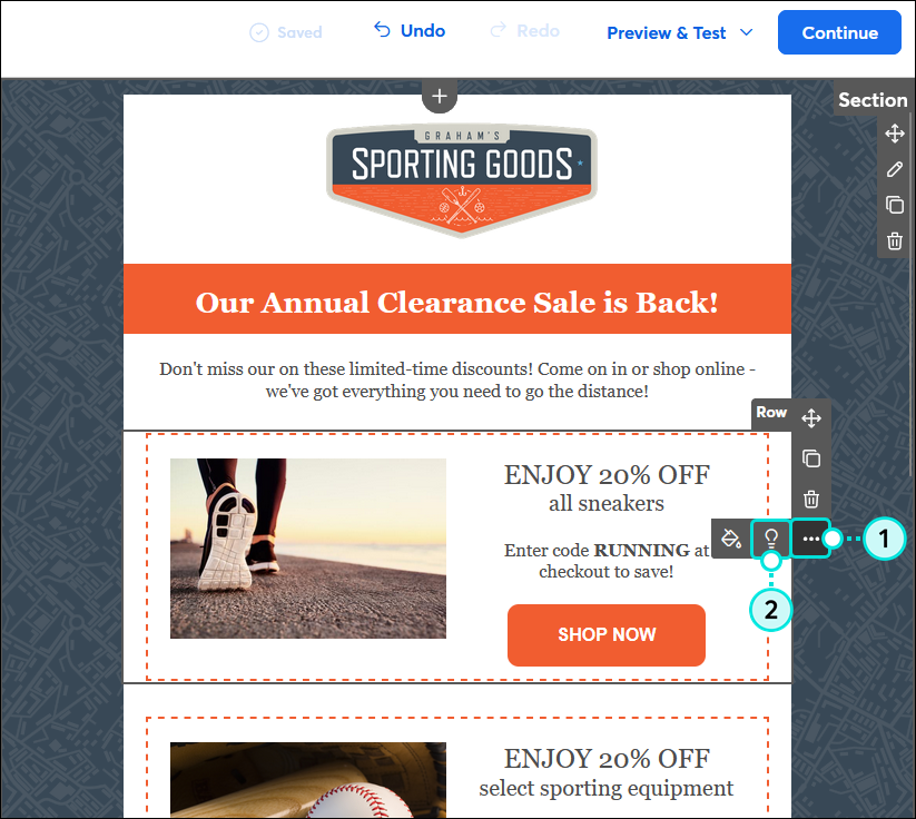 Block controls with Lightbulb Symbol