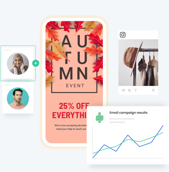 Mobile image with email template and analytics
