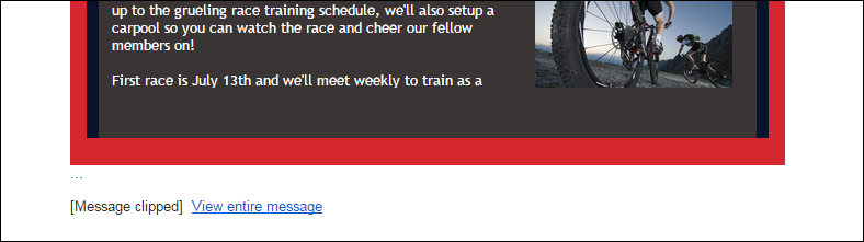View Entire Message link cutting off an email