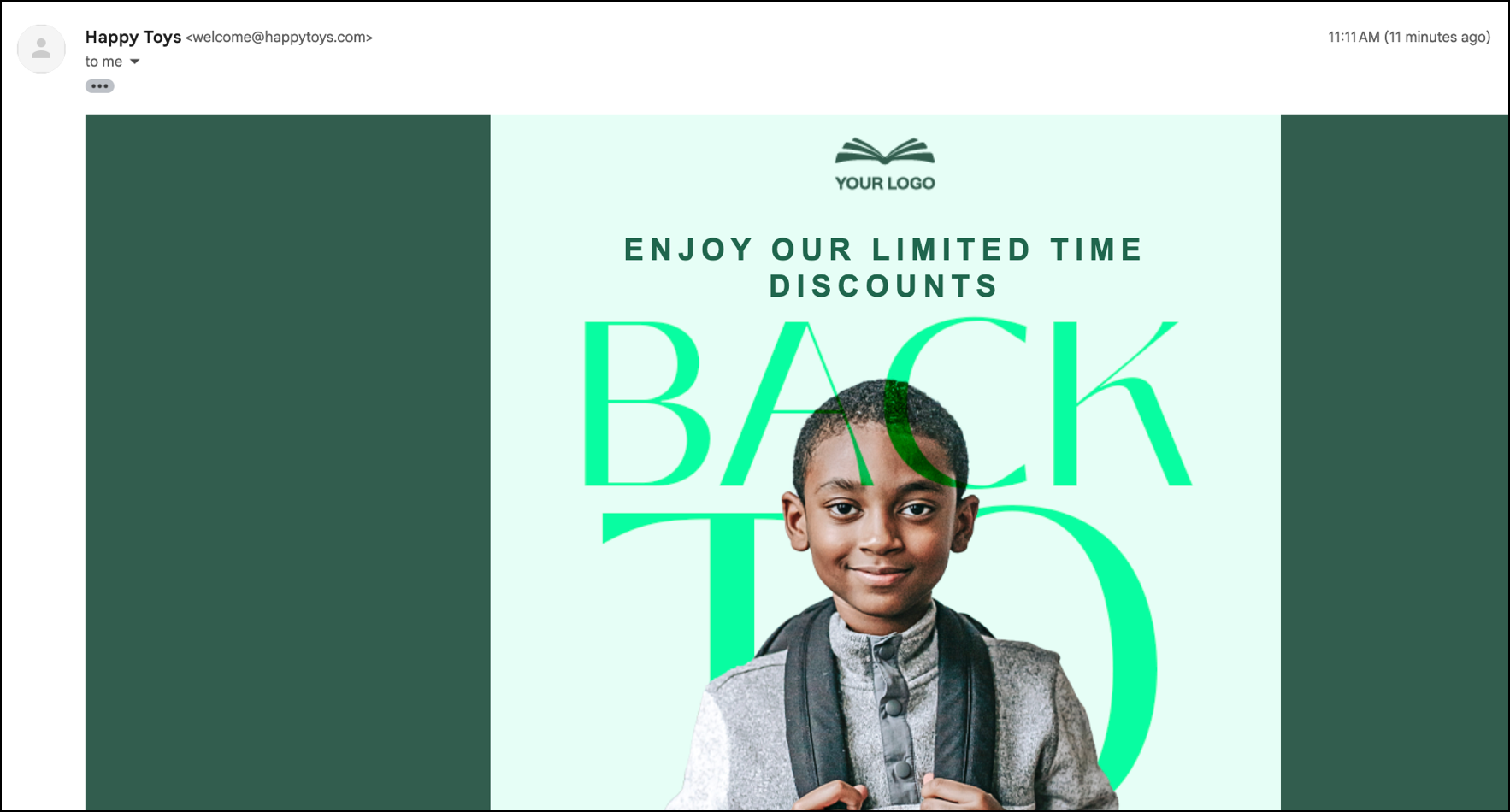 Expanded email content with the clipped icon selected