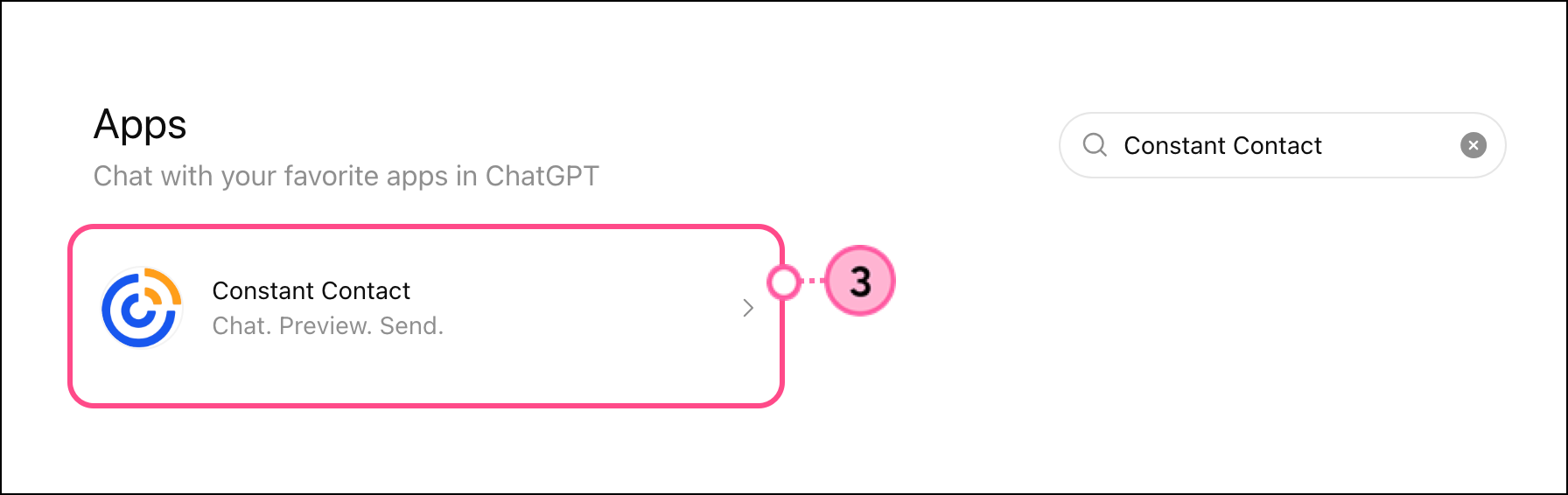 Click the Constant Contact card
