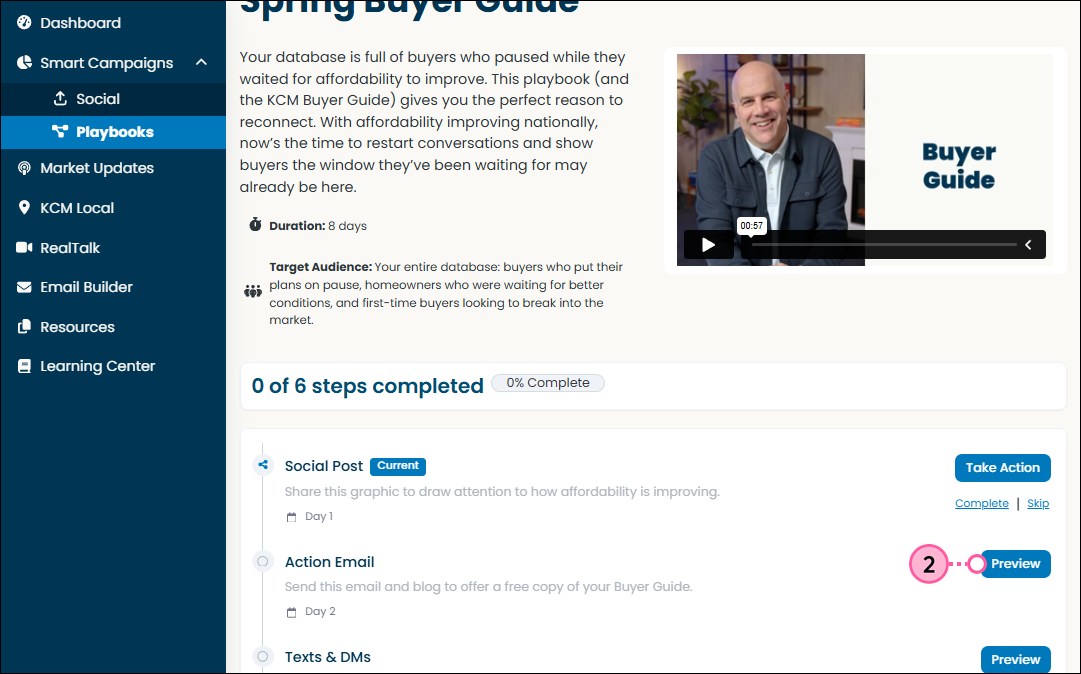 Preview email step of playbook