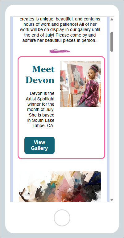 Email preview with columns not stacked
