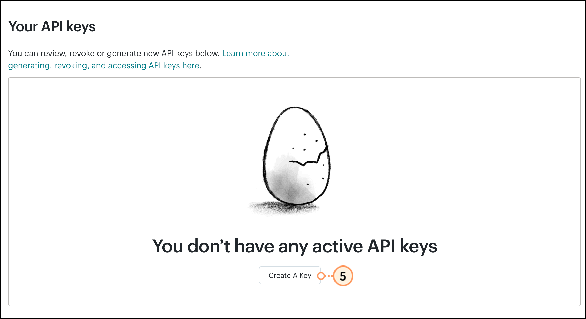Click the white Create A Key button