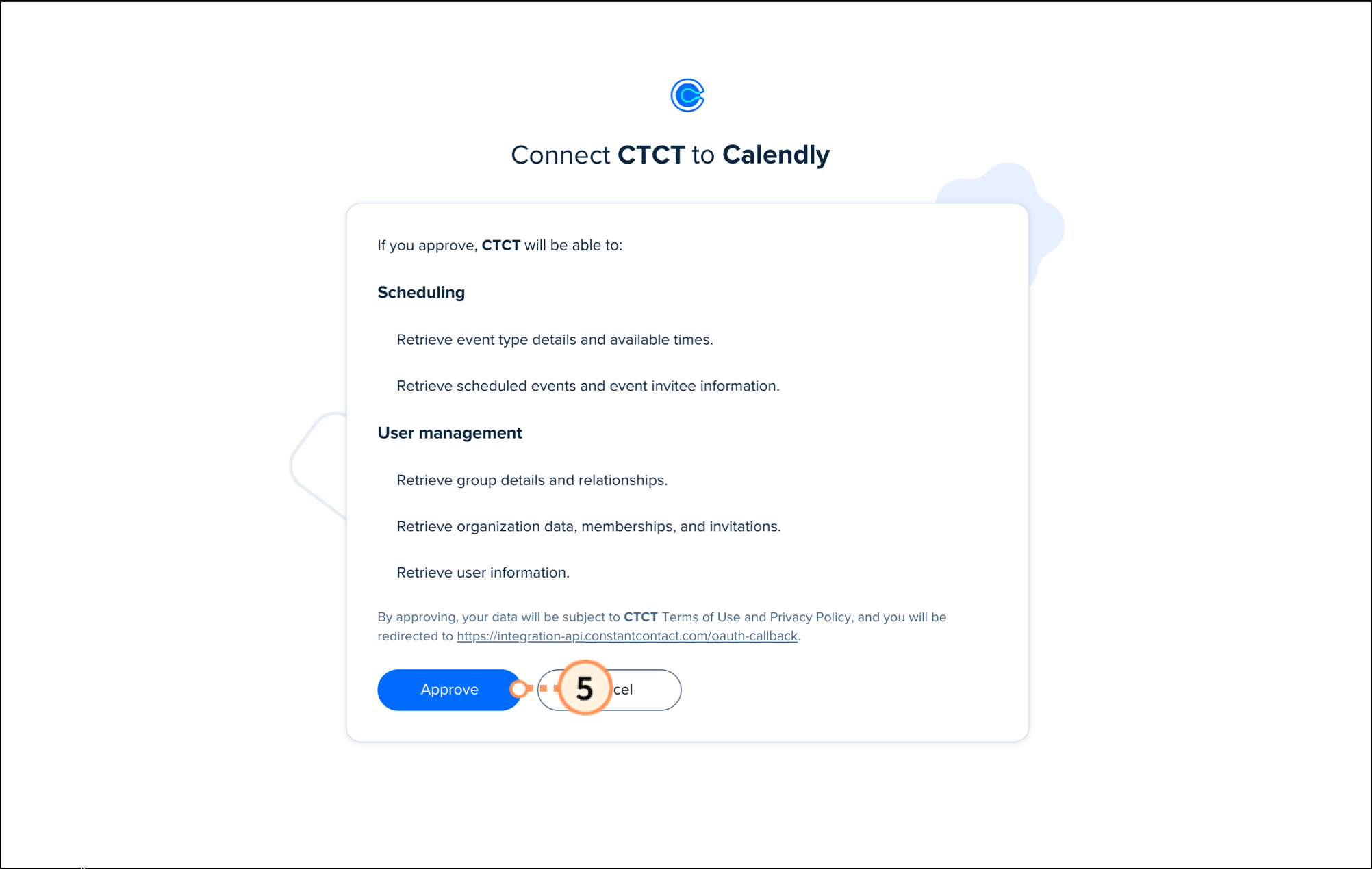Blue Approve button on connection permissions page