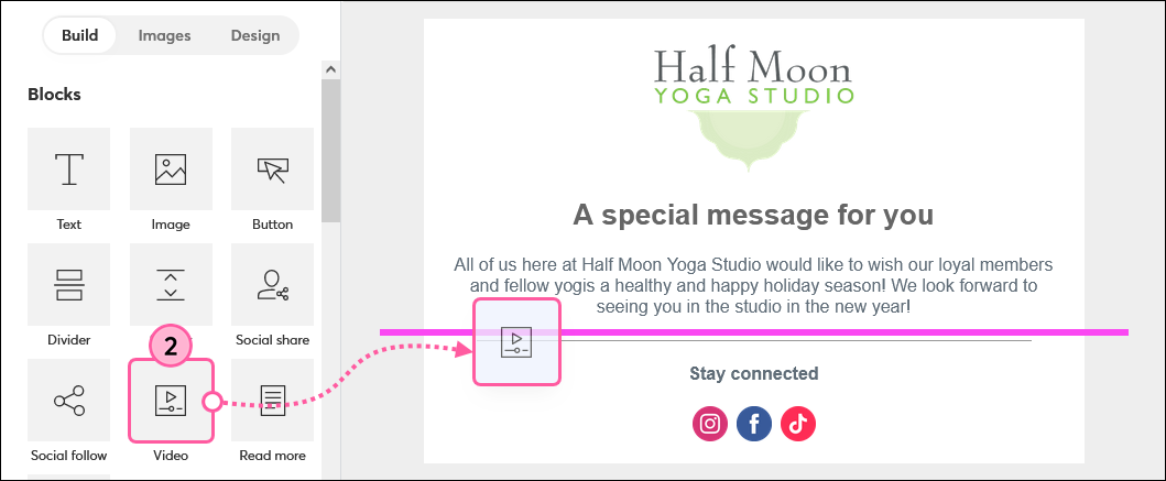 Insert a Video Block into your Email