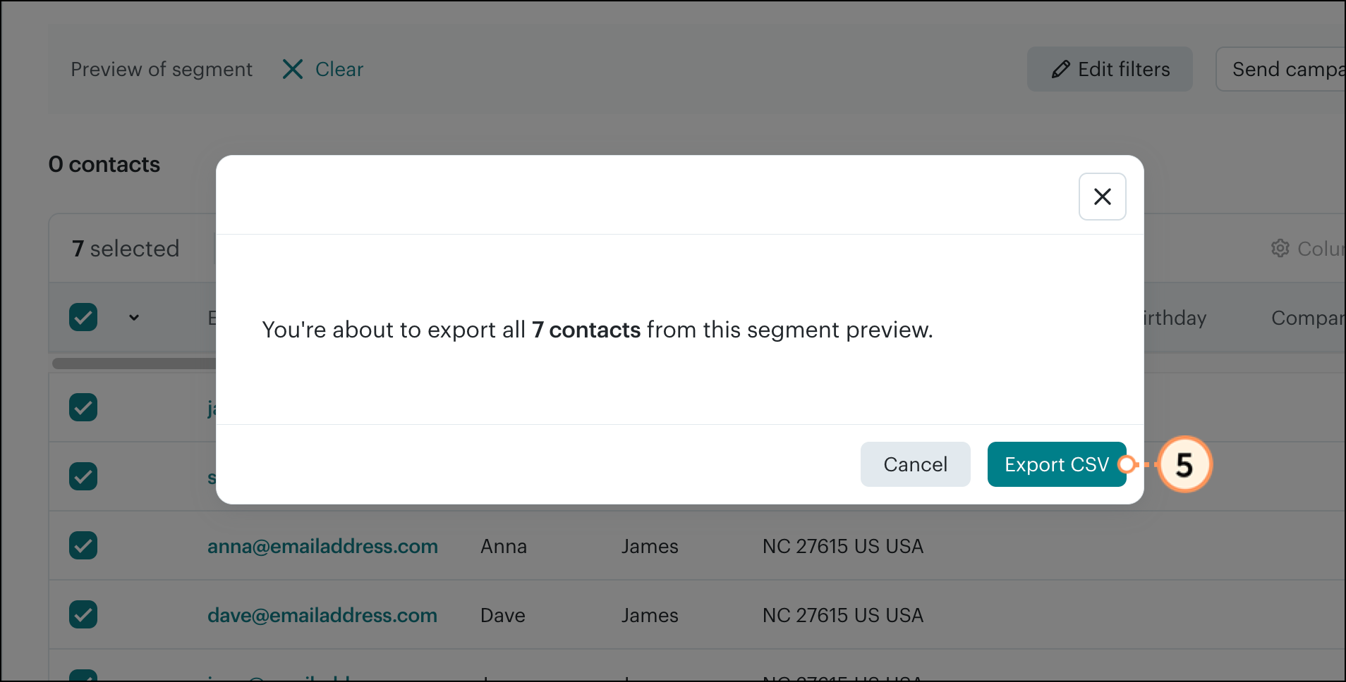 Green Export CSV button