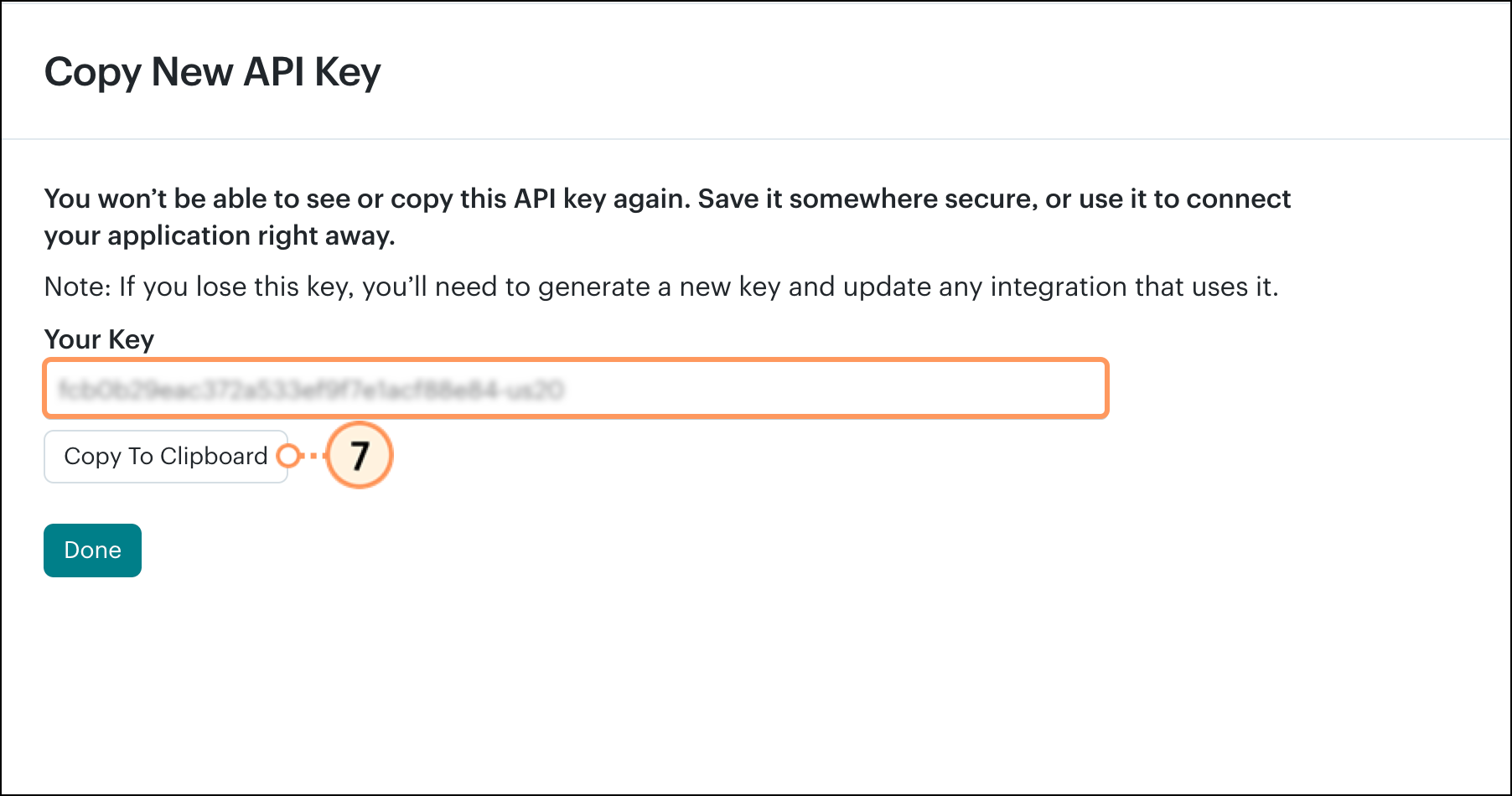Button with green outline labeled Copy to Clipboard
