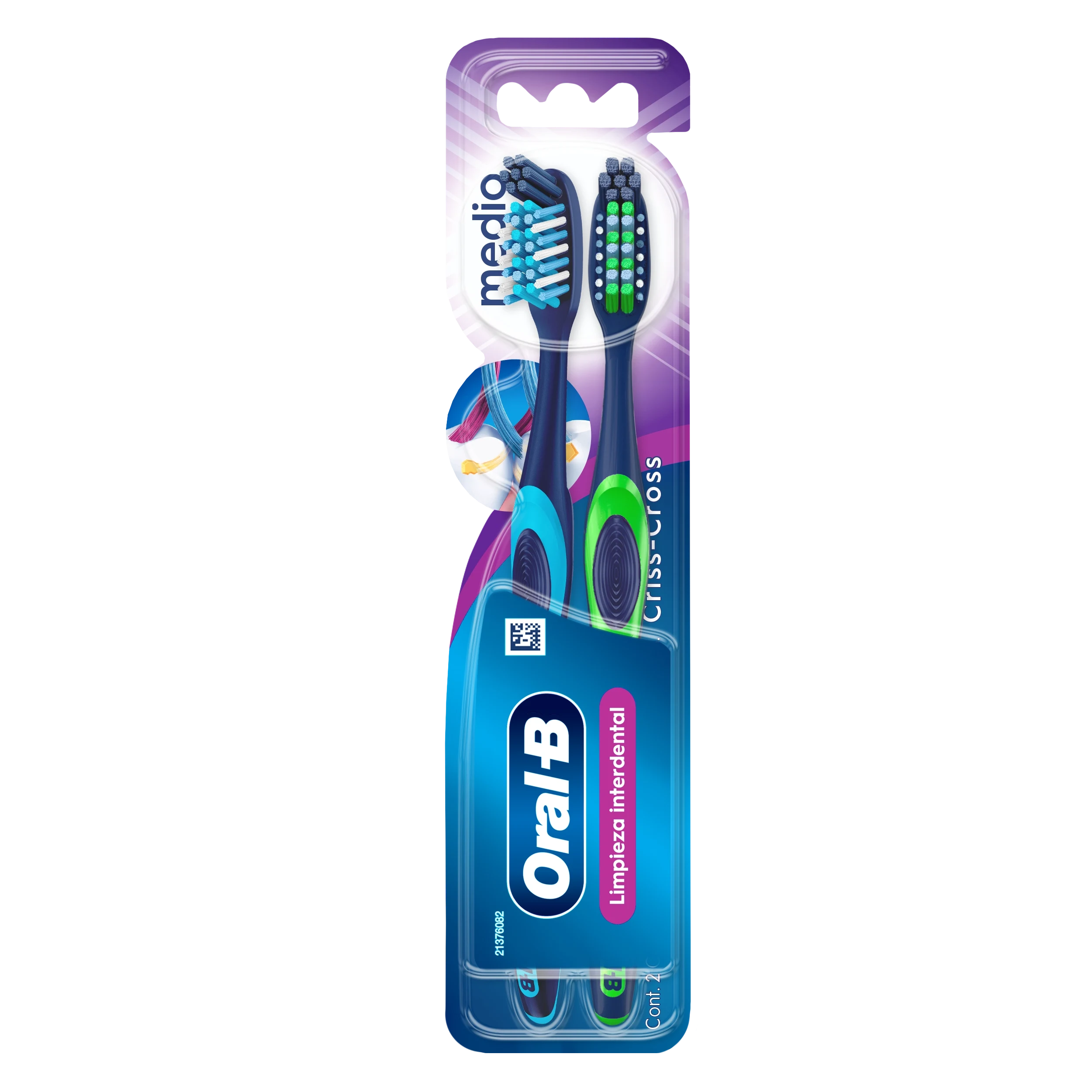 Oral-B Criss-Cross Cepillo Dental con Cerdas Medias - Main Asset 