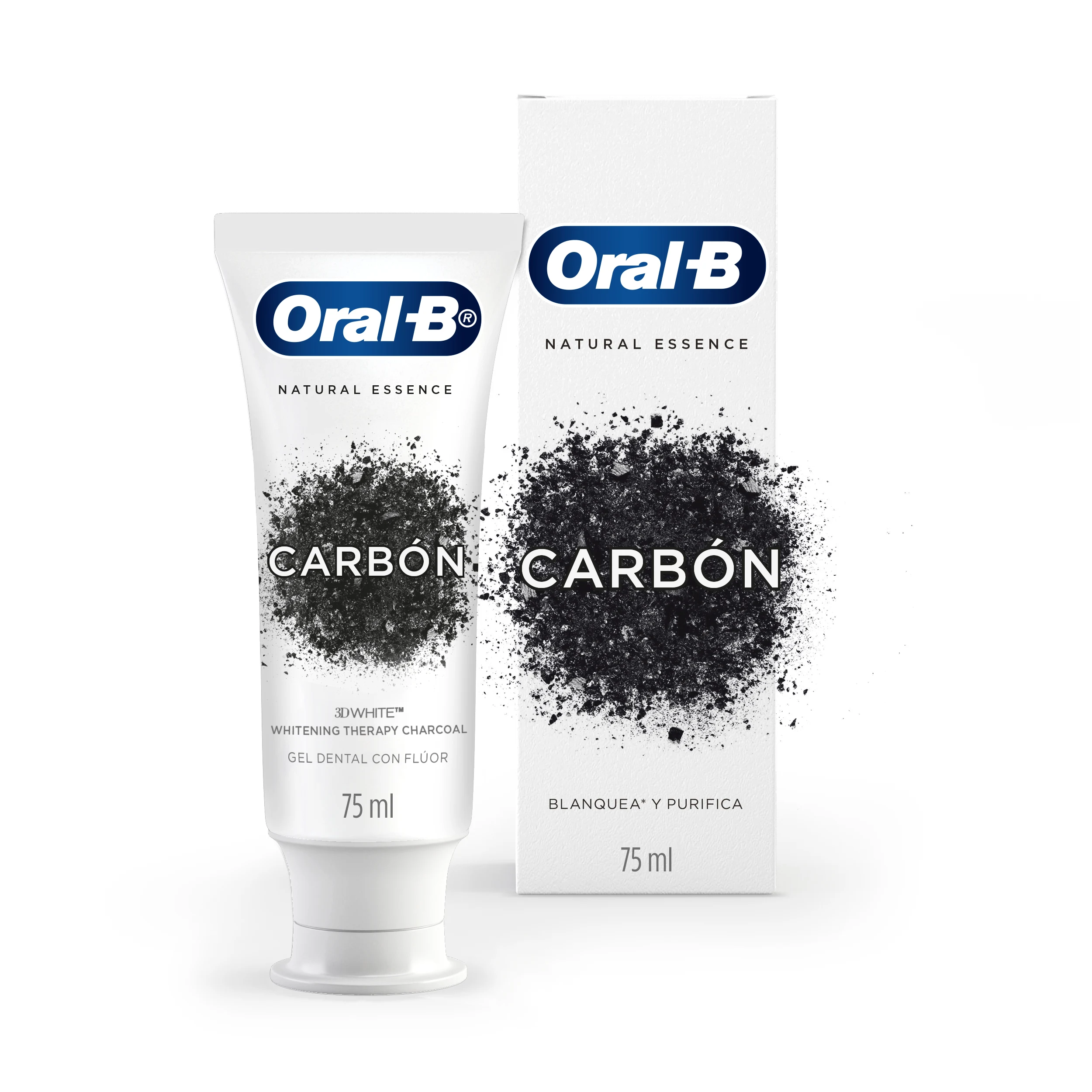 Pasta Dental Oral-B Natural Essence Whitening Therapy Con Carbón 