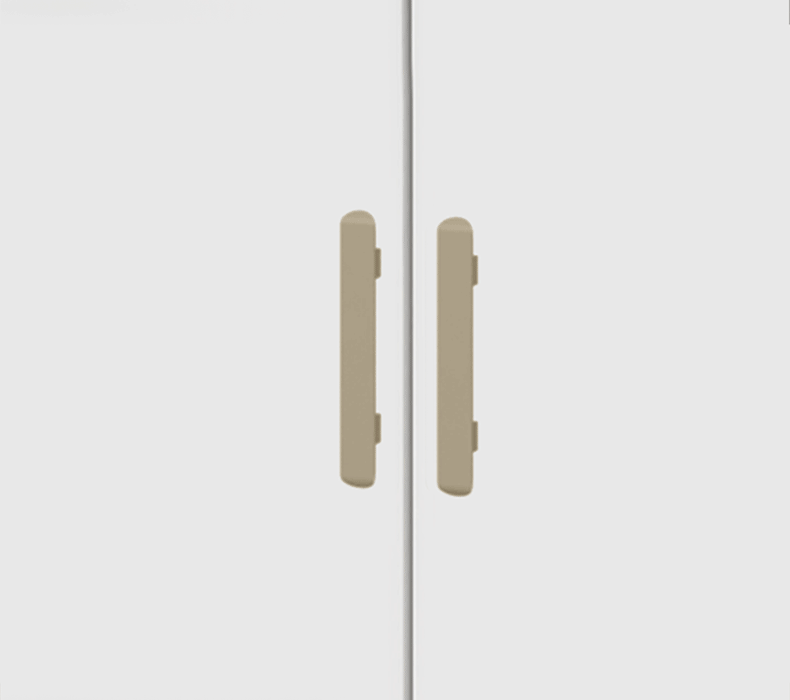 Animation showing black and brushed nickel MoPac handles