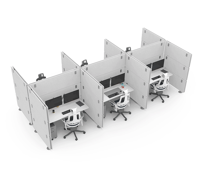 An animation showing every color of the OneWall Cubicle Acoustic Office Partition