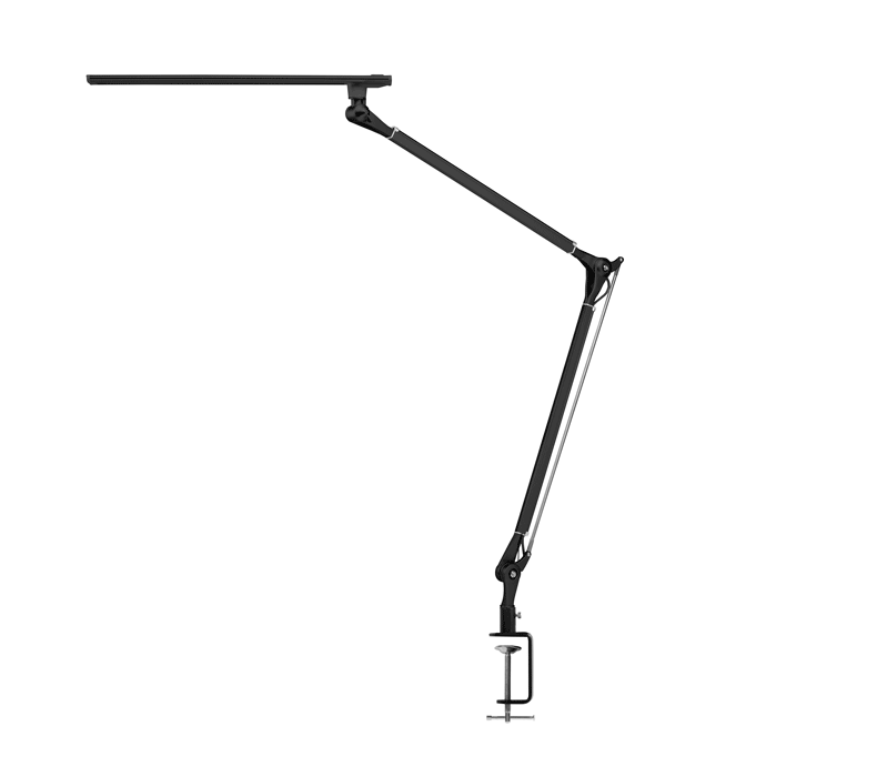 An animation that alternates between a Black E7 Desk Lamp with Clamp and a Silver E7 Desk Lamp with Base