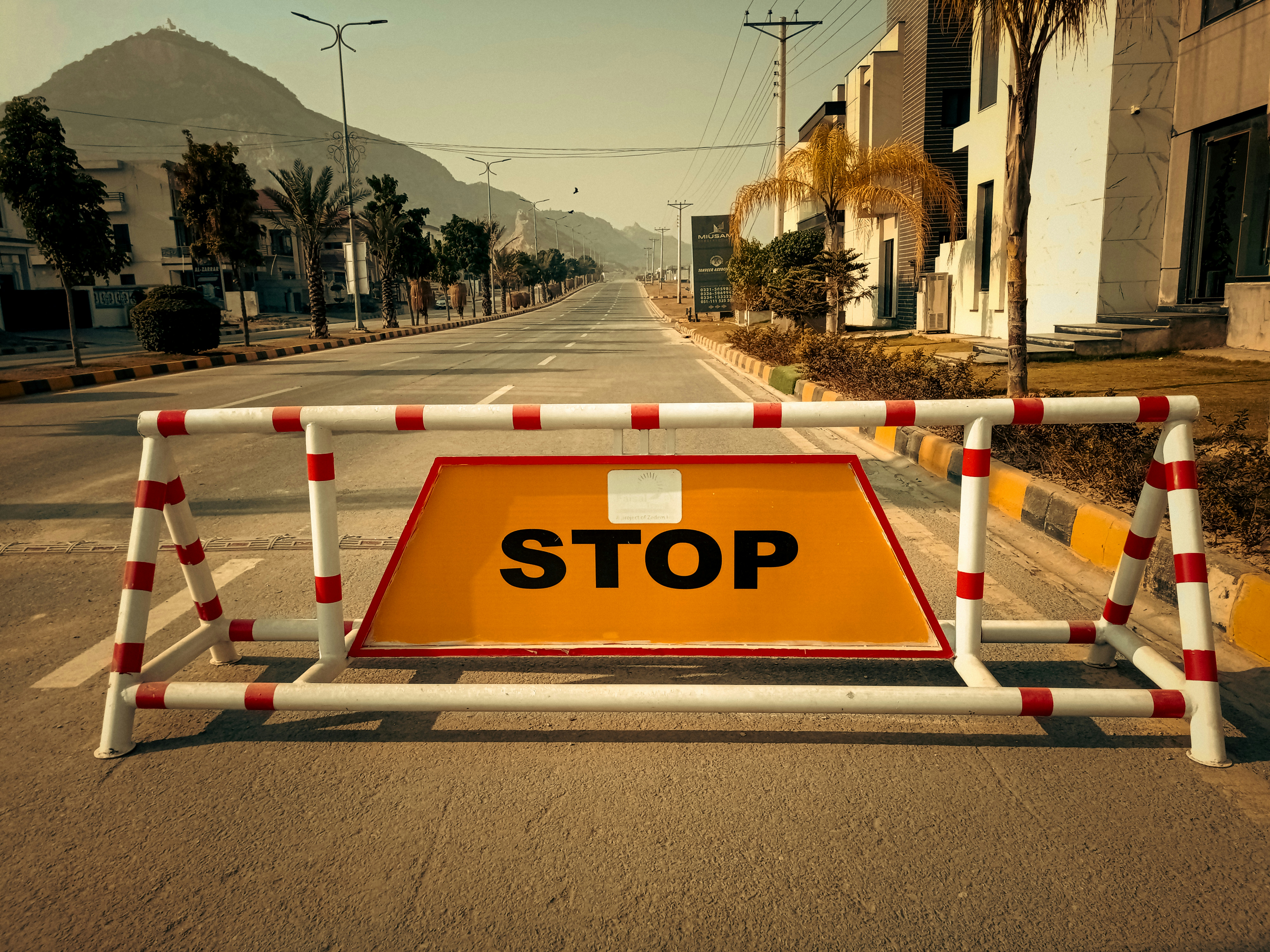 Barricade with Stop Sign