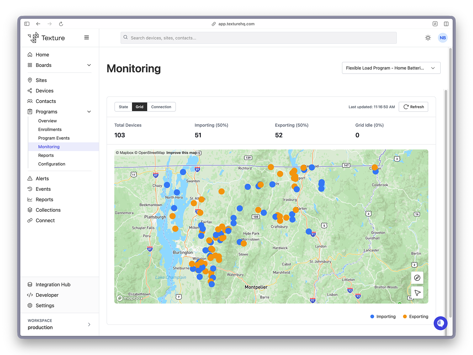TextureOS - Monitoring SmartGrid of distributed energy resources