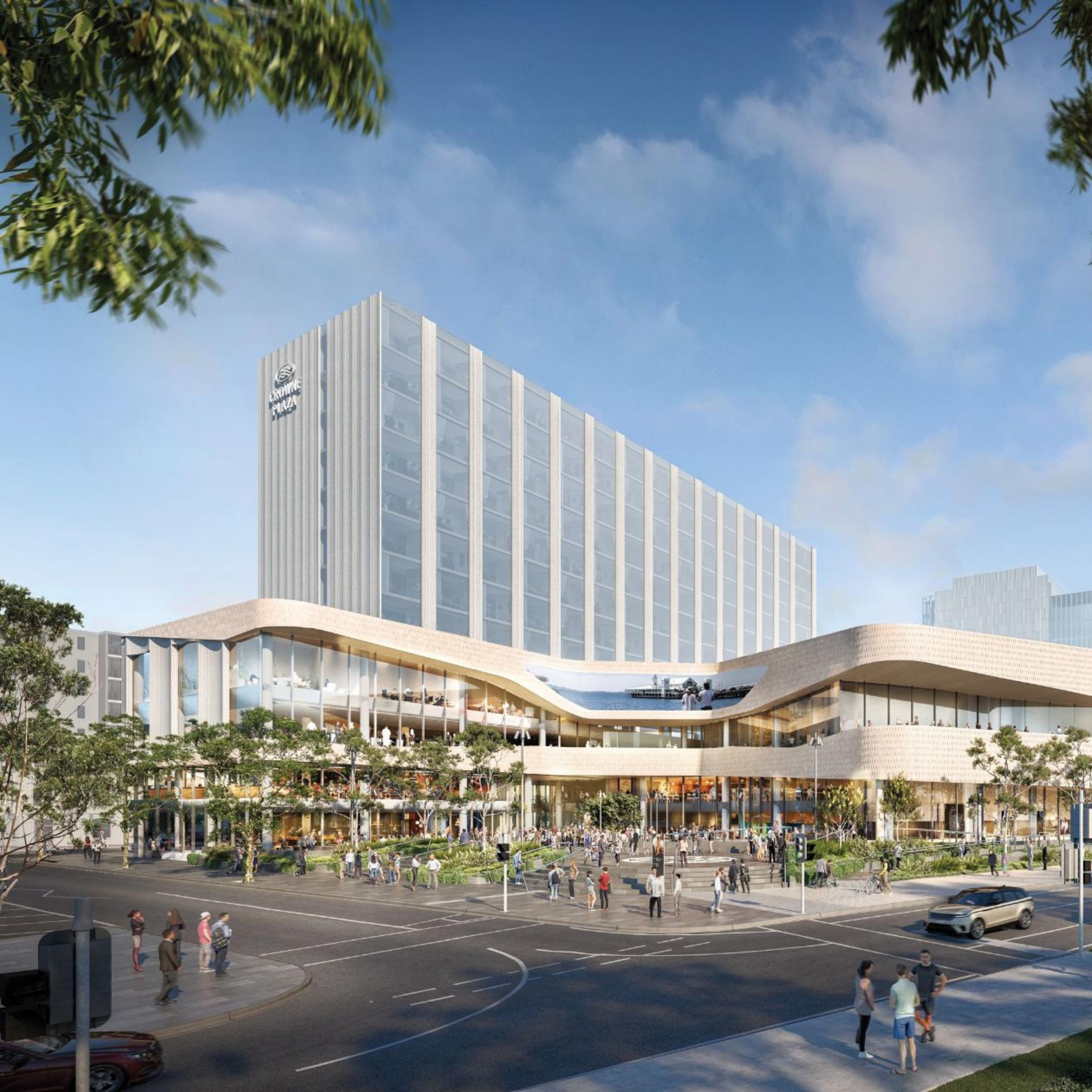 Render from the outside of Crowne Plaza being built next to Nyaal Banyul Convention and Event Centre. 