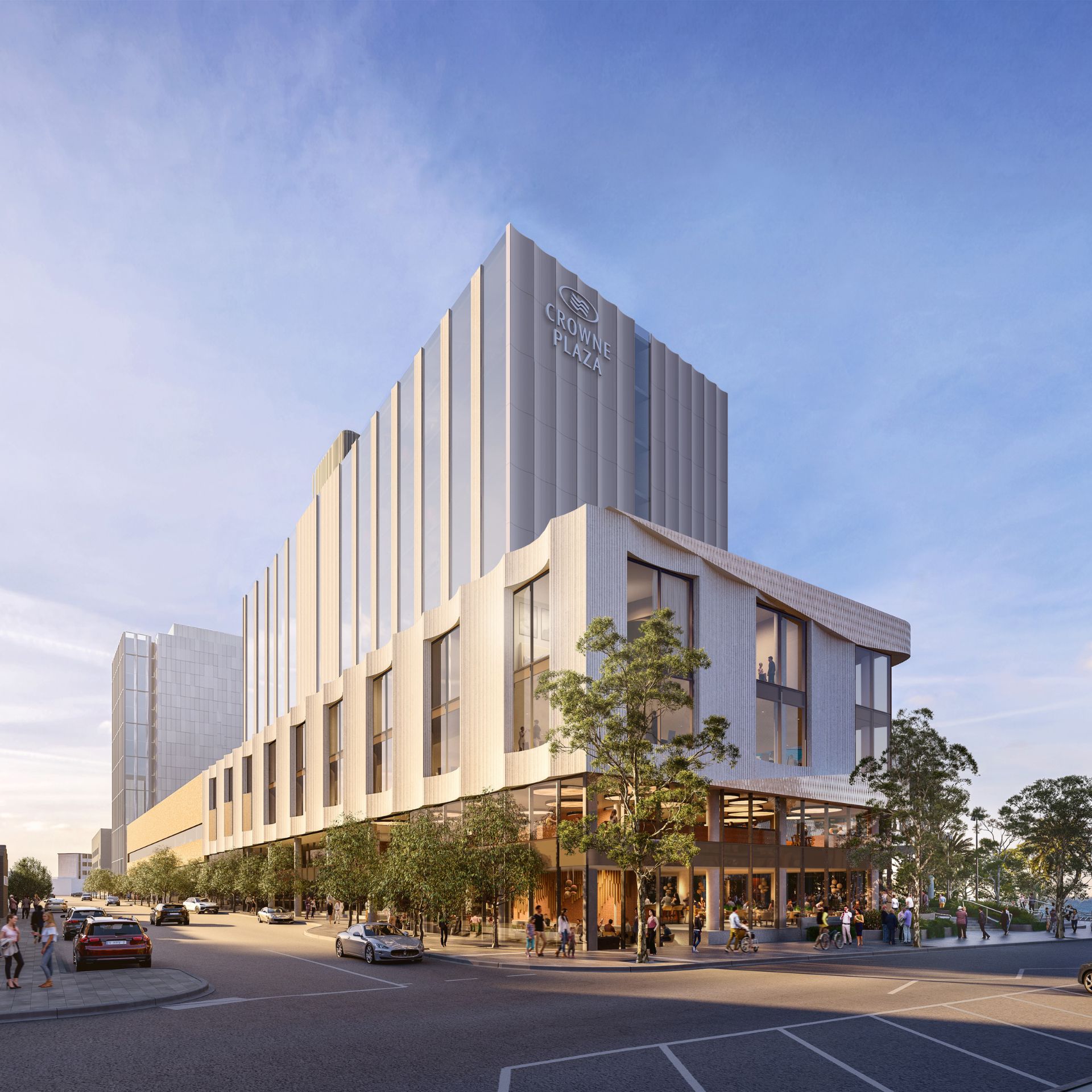 Render of Crowne Plaza Geelong opening in 2026.