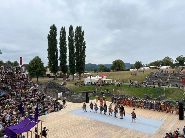 Roman soldier reenactors.