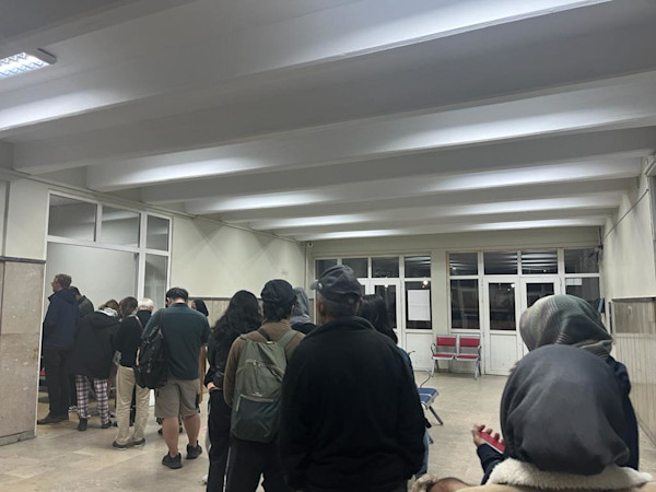 Waiting in passport control at 2 AM